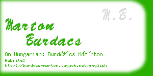 marton burdacs business card